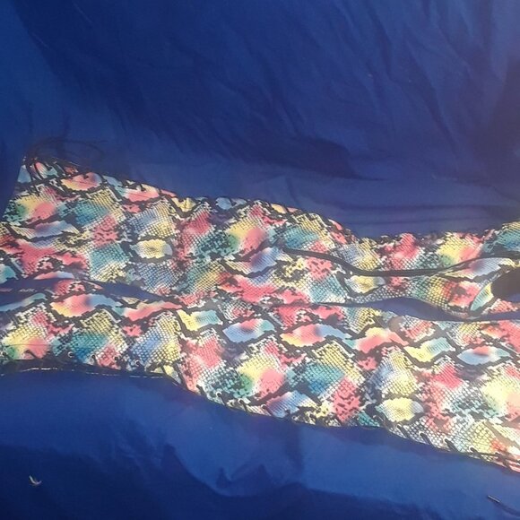 RAINBOW PYTHON LACE-UP STILETTO OVER-THE-KNEE BOOTS - Picture 8 of 8